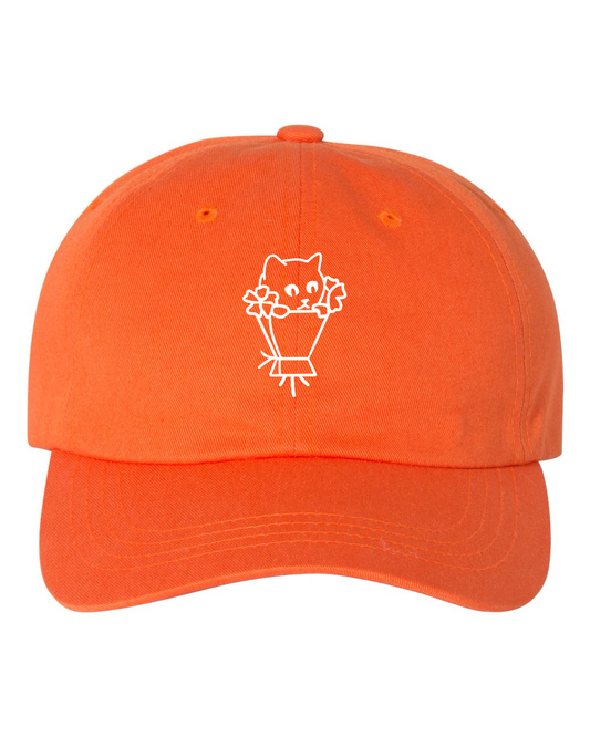 Cat Bouquet Dad Hat - Orange