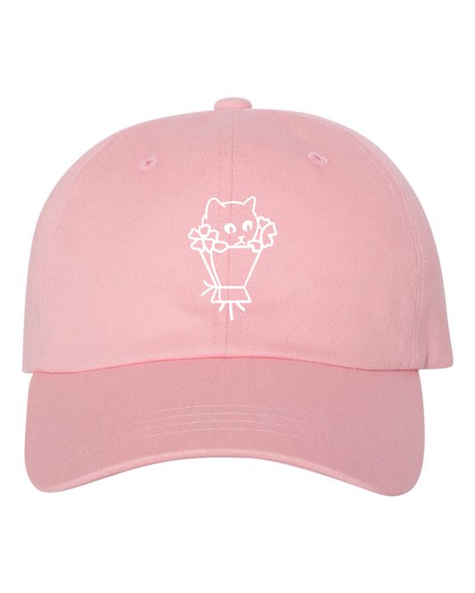 Cat Bouquet Dad Hat - Pink