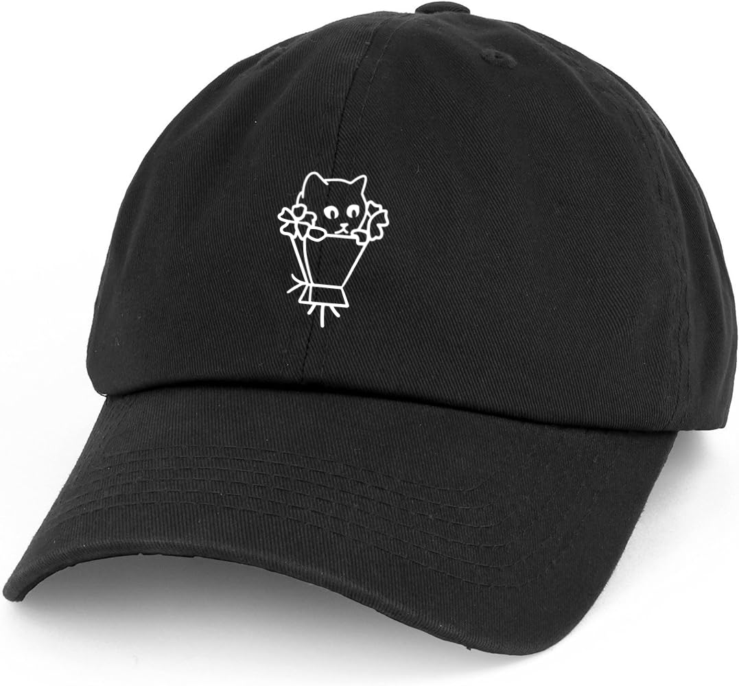 Cat Bouquet Dad Hat - Black