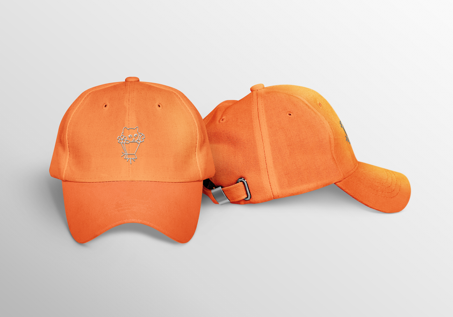 Cat Bouquet Dad Hat - Orange