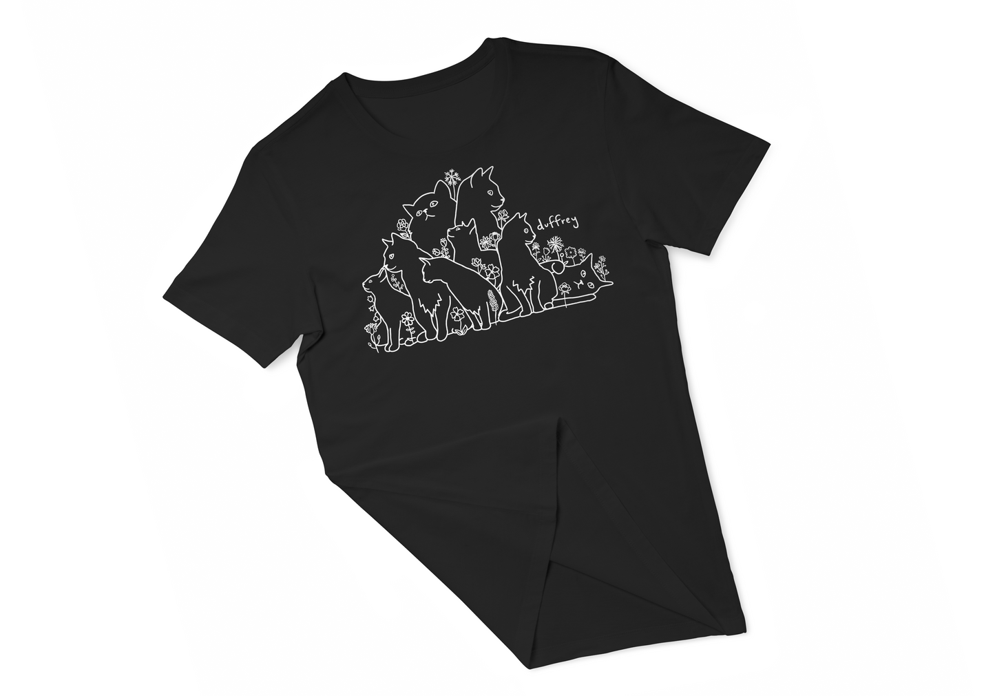 Cat Bouquet T-Shirt Black