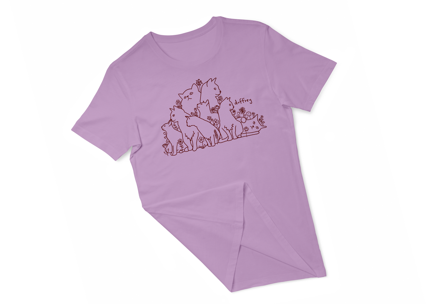 Cat Bouquet T-Shirt Orchid