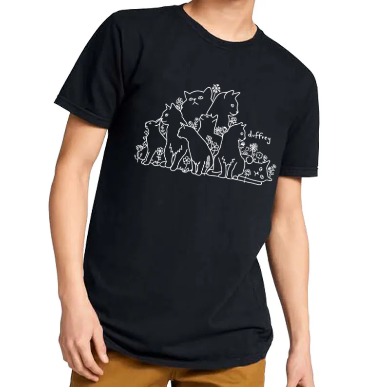 Cat Bouquet T-Shirt Black